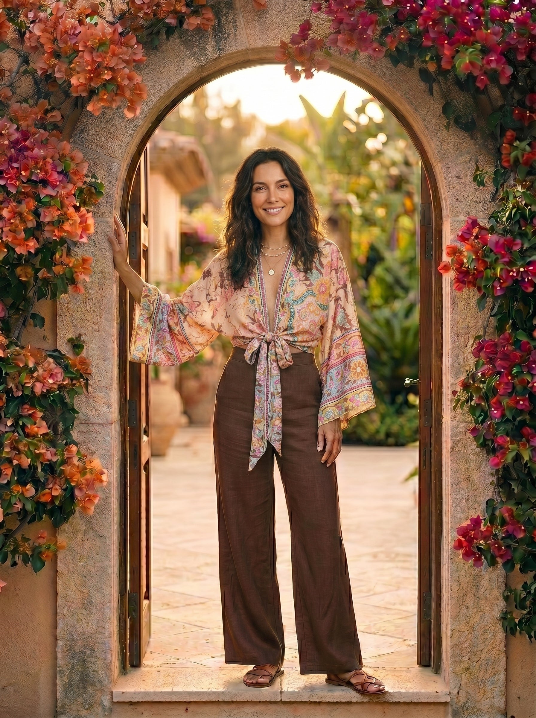 The Sunwashed Bloom Kimono