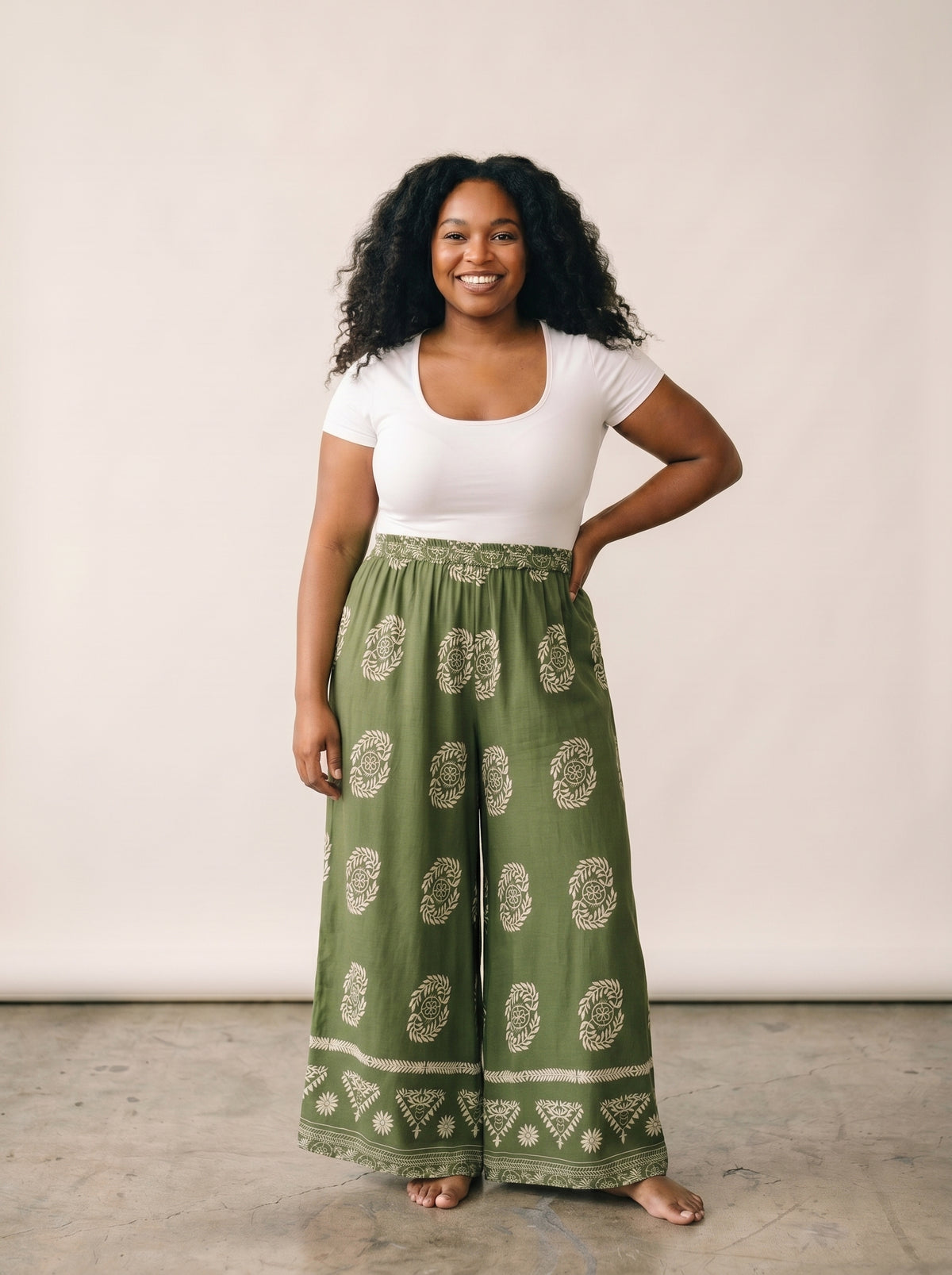 The Olive Grove Wide-Leg Pant