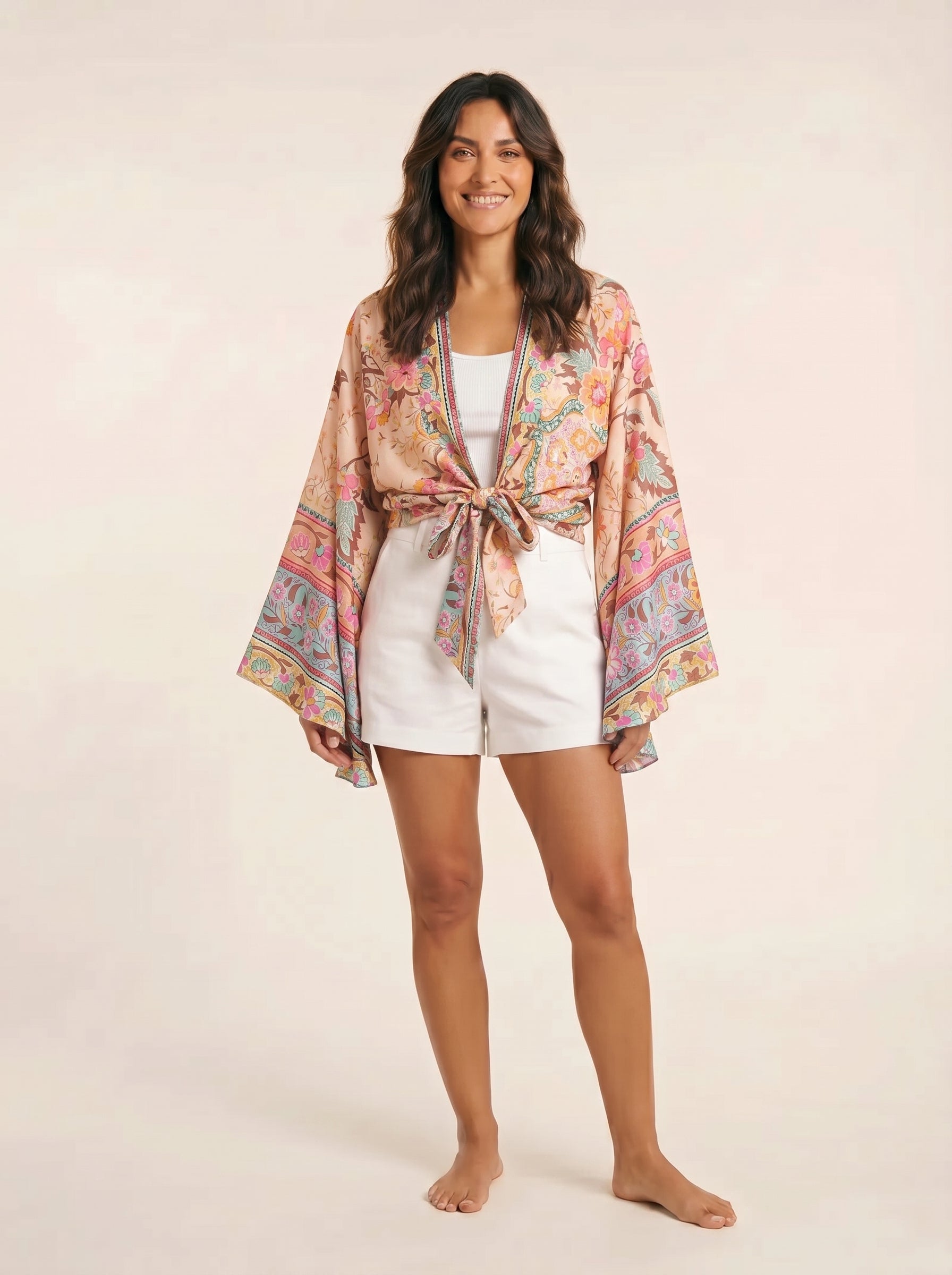 The Sunwashed Bloom Kimono