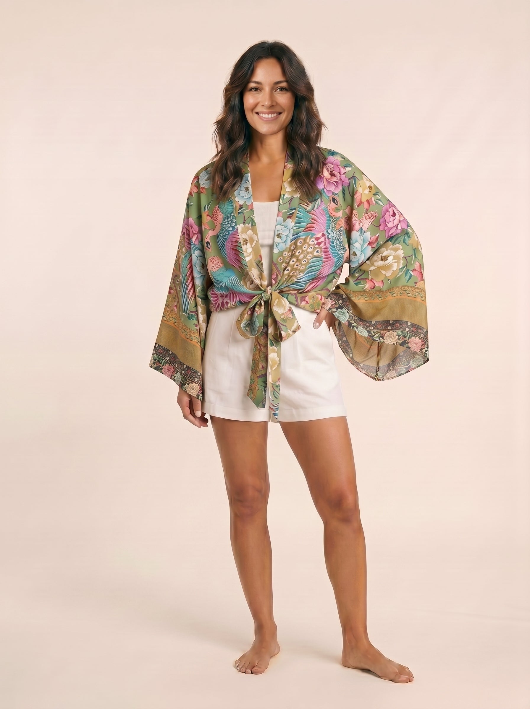 The Peacock Bloom Kimono